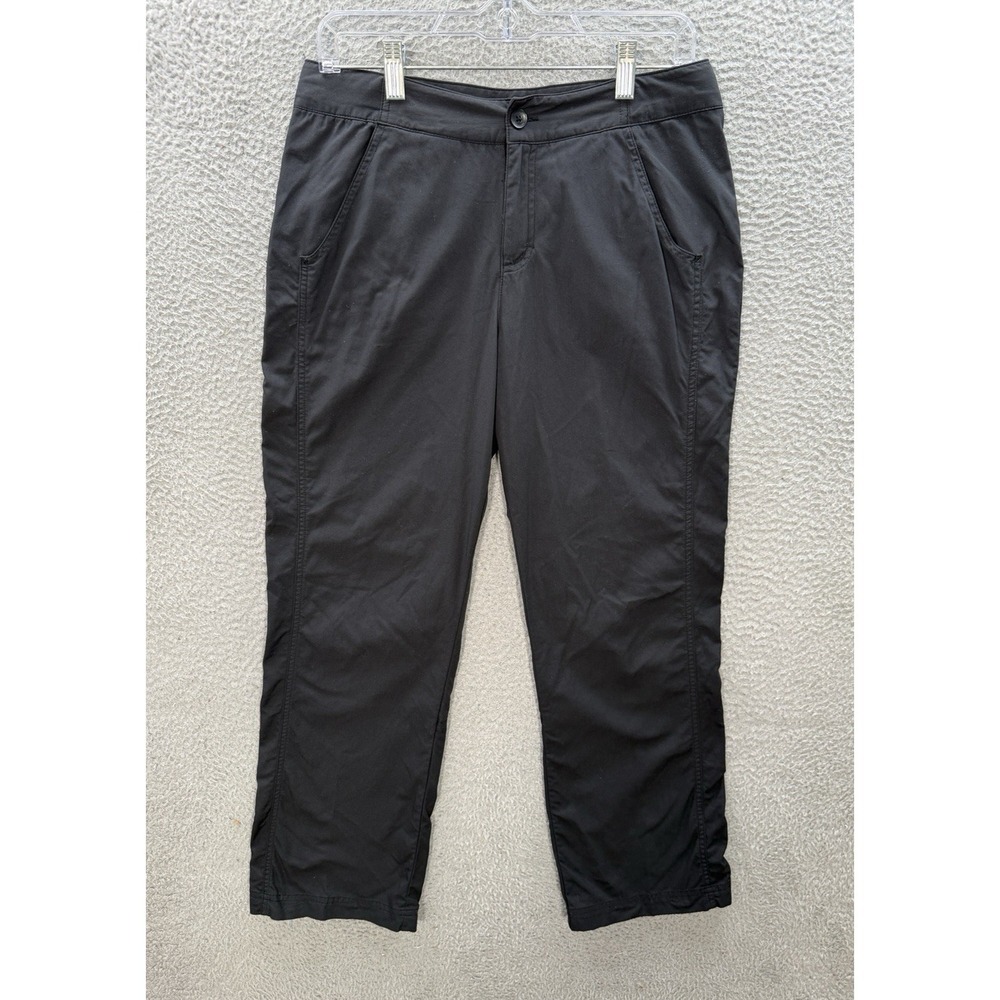 Royal Robbins Pants Womens 8 Short Black Stretch Roll Tab Outdoor Camping Hiking